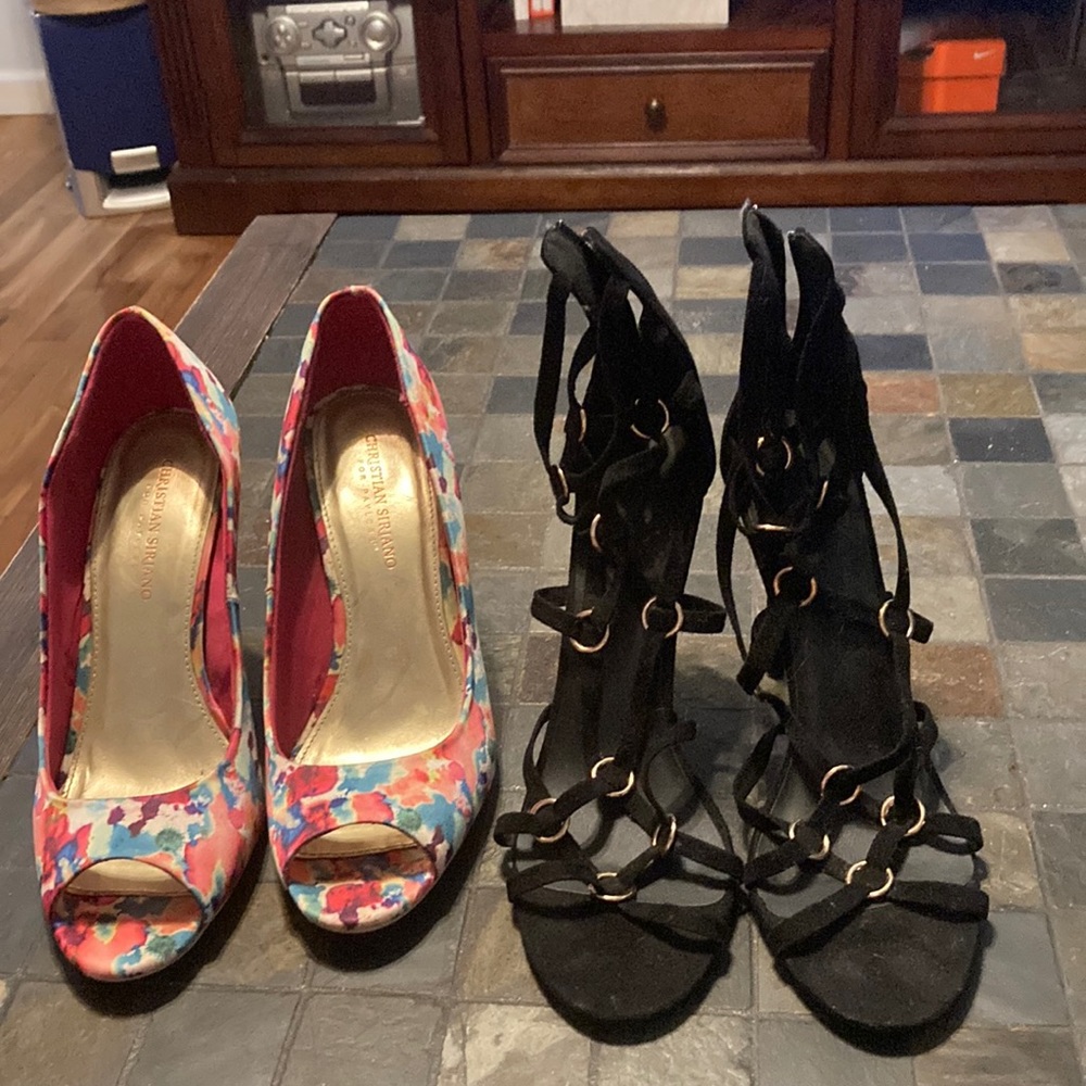 2 pair used women high heels